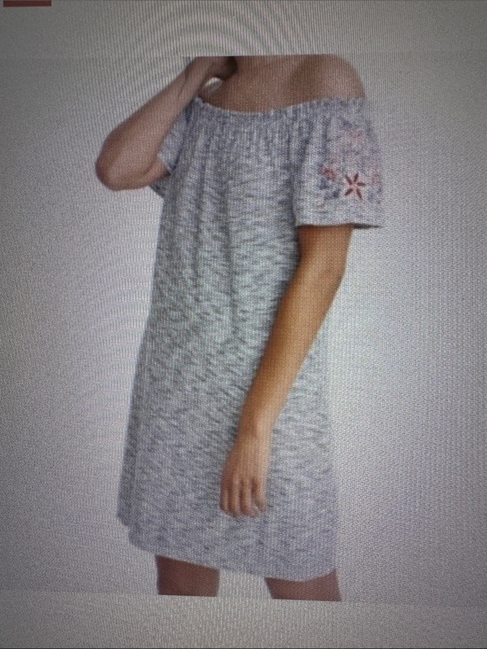 Abercrombie - Off-Shoulder Dress with Embroidered Sleeve